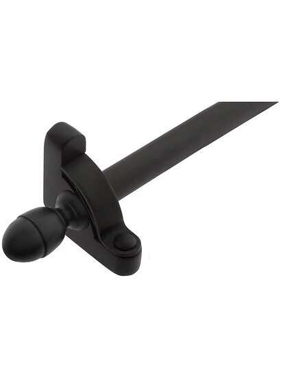 28 1/2 inch Heritage Acorn Tip Stair Rod - 1/2 inch Diameter Brass With Standard Brackets in Wrought Iron.